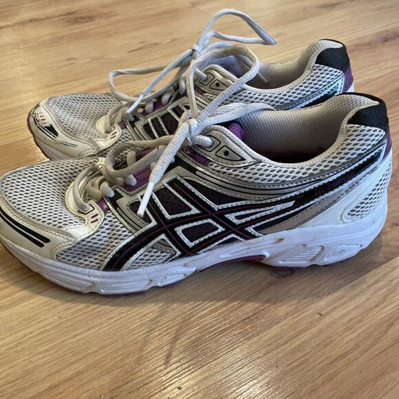 Asics Womens 8.5 Purple Gel T2N8N‎ Athletic Running Shoes Sneakers White - Picture 3 of 12